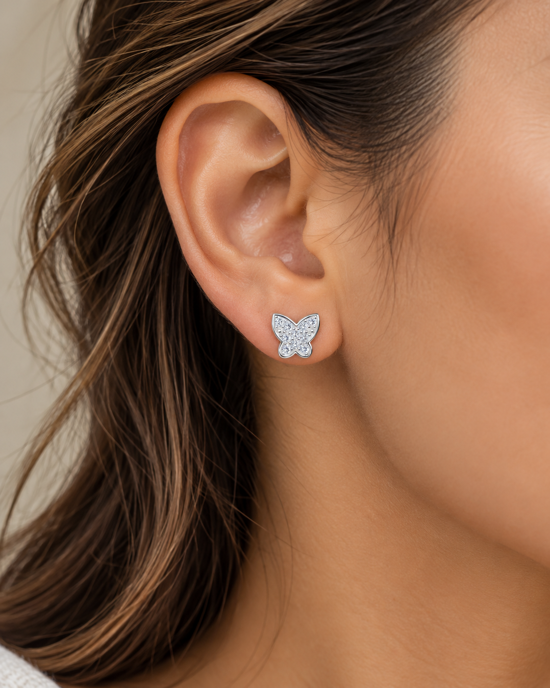 Pavé Butterfly Stud Earrings