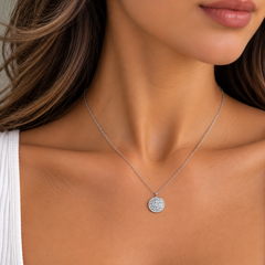 Pavé Disc Necklace