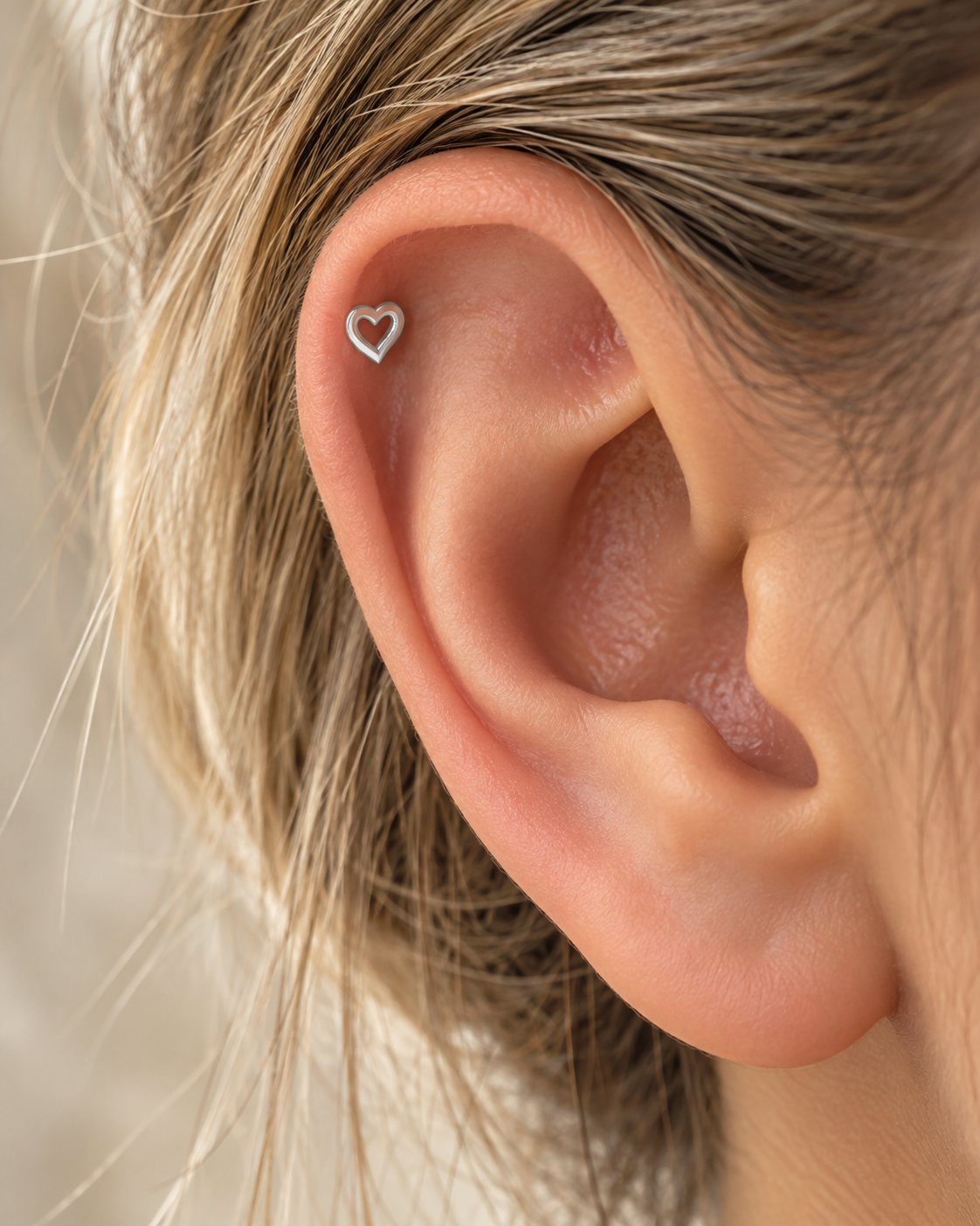 Heart Cartilage Stud