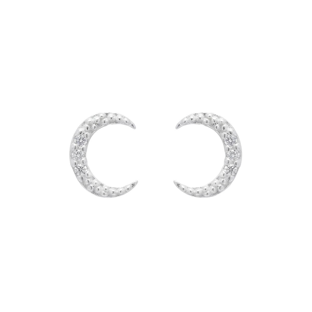 Crescent Moon Stud Earrings